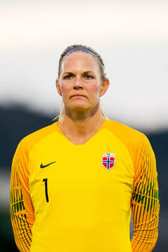 Goalkeeper Ingrid Hjelmseth of Norway