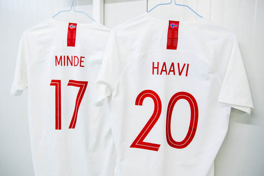 The shirts of Kristine Minde and Emilie Bosshard Haavi of