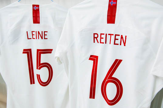 The shirts of Kristine Leine and Guro Reiten of Norway