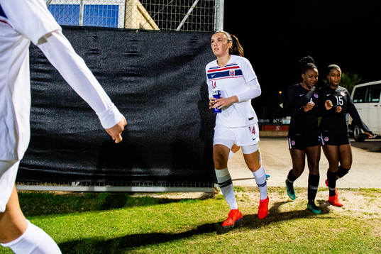 Ingrid Syrstad Engen of Norway at half-time
