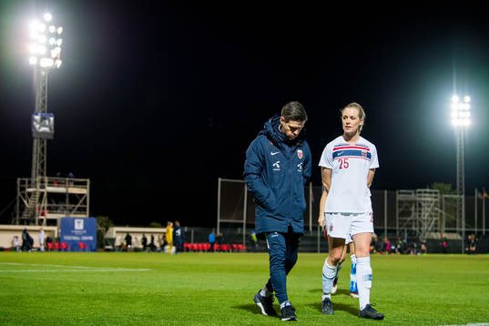 Alexander Straus, U23 head coach of Norway, and Stine