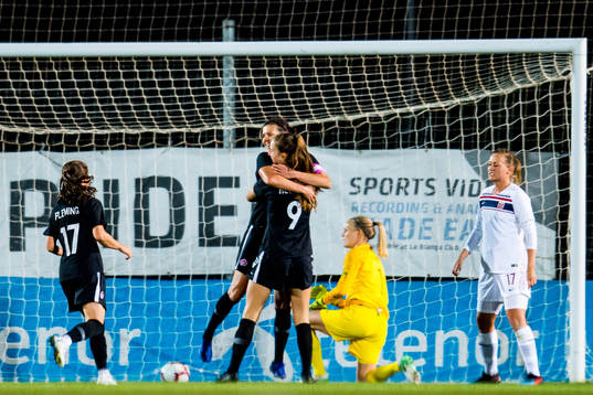 Christine Sinclair of Canada celebrates