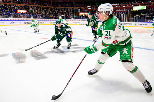 Färjestads Marcus Nilsson och Rögles Nils Höglander