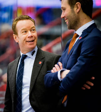 Örebros tränare Niklas Eriksson och assisterande tränare