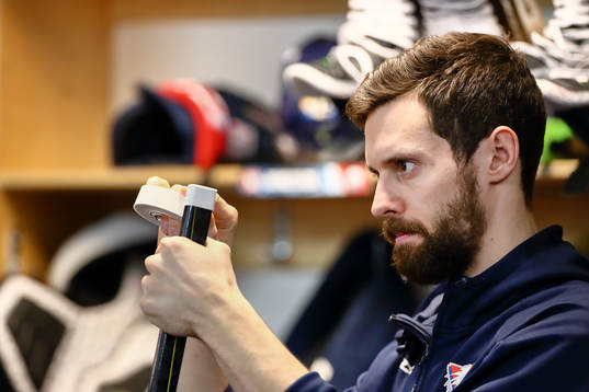 Linköpings James Wright före ishockeymatchen i SHL mellan