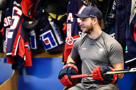 Linköpings Jimmy Andersson före ishockeymatchen i SHL