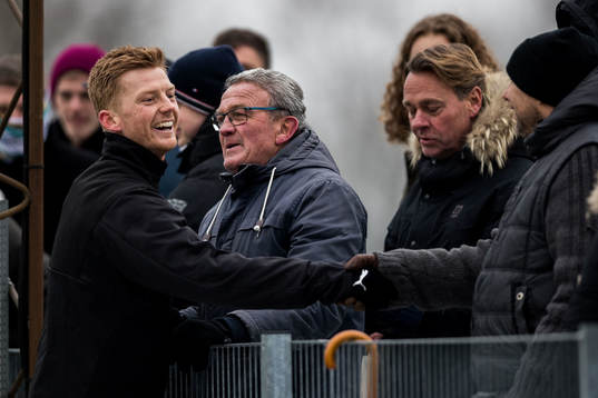Malmö FFs Anders Christiansen pratar med publiken