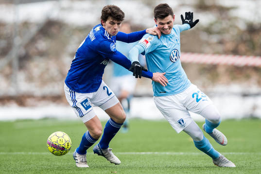 Lyngbys Markus Backmann och Malmö FFs Marcus Antonsson