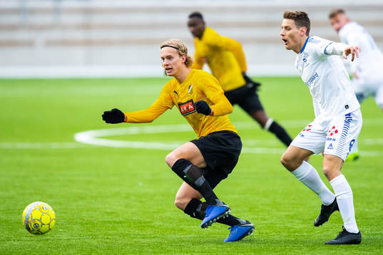 Häckens Gustav Berggren och Sarpsborgs 08 Kristoffer