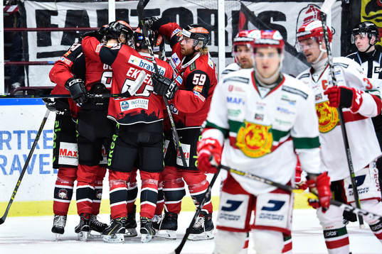 Malmö Redhawks Emil Sylvegård jublar