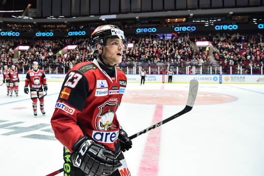 Malmö Redhawks Christoffer Forsberg jublar