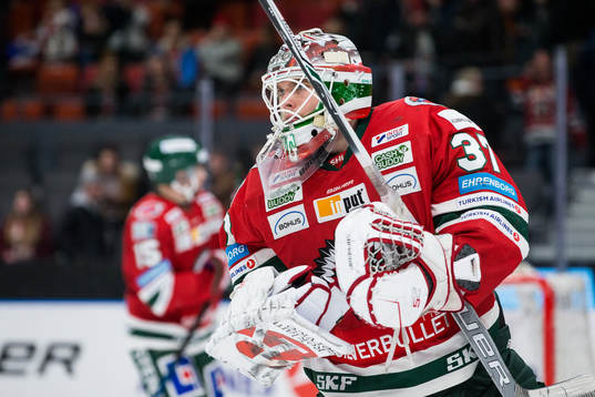 Frölundas målvakt Johan Gustafsson deppar