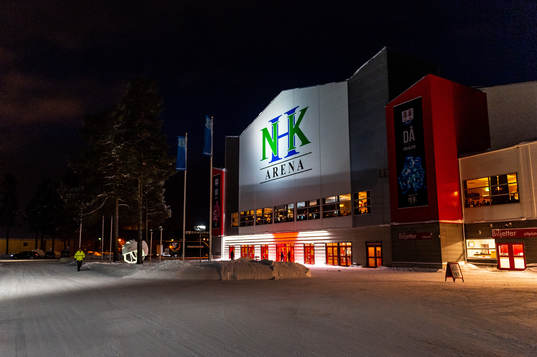 NHK Arena exteriört innan ishockeymatchen i SHL mellan