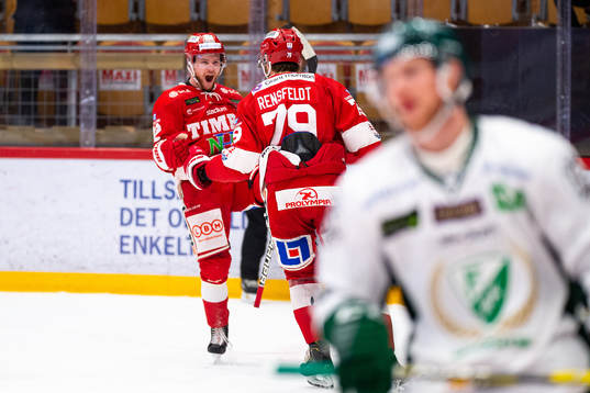 Timrås Sebastian Ohlsson och Ludvig Rensfeldt jublar