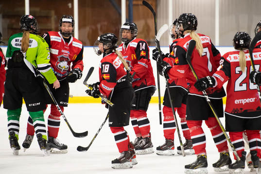 Redhawks spelare jublar