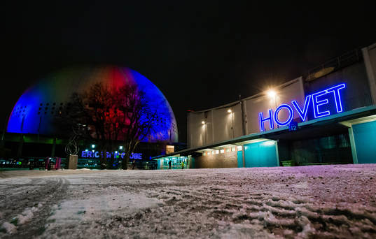Exteriör av Hovet och Globen