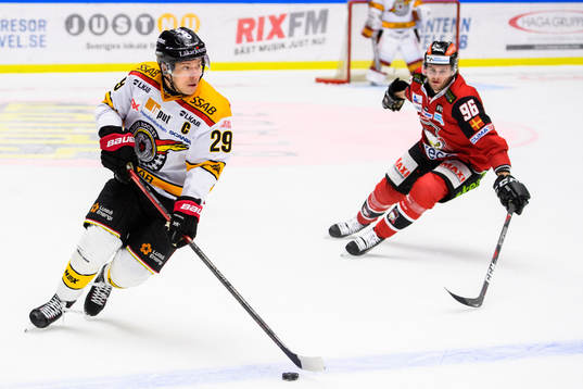 Luleås Erik Gustafsson och Malmö Redhawks Kim Rosdahl