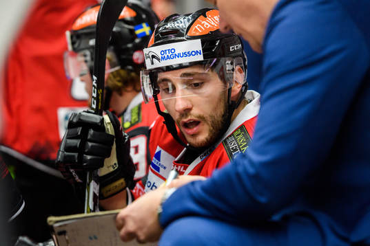 Malmö Redhawks Konstantin Komarek i båset