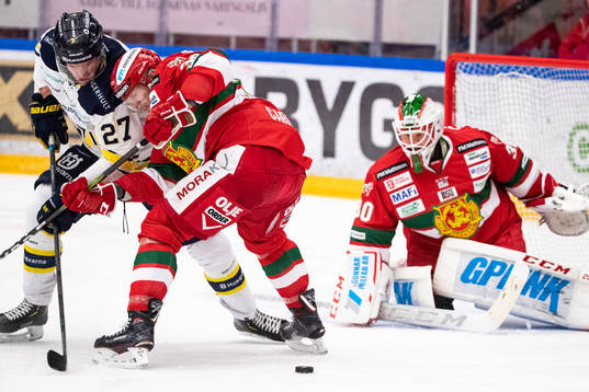 s David Gustafsson och Moras Nils Carnbäck och Moras