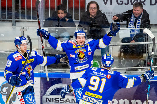 Martin Grönberg of Sparta Warriors celebrates with his