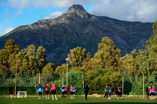 Översiktsbild öve en träning runder Malmö FFs