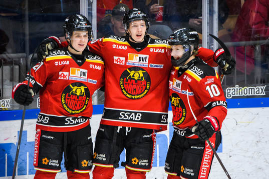 Luleås Nils Lundkvist, Einar Emanuelsson och Carl Mattsson