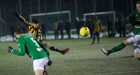 IFK Hässleholms Mustafa Oweid i träningsmatchen mellan