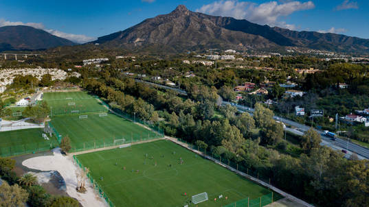Översiktsbild över träningsanläggningen för Malmö FFs