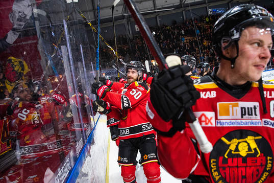 Luleås Daniel Sondell och Erik Gustafsson jublar