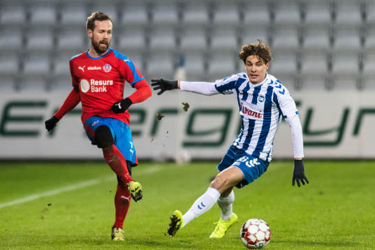 Helsingborgs Anders Randrup og Odenses Jeppe Tverskov