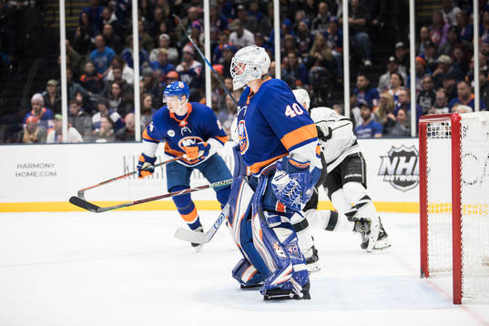 Goalkeeper Robin Lehner of New York Islanders