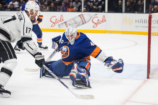 Goalkeeper Robin Lehner of New York Islanders