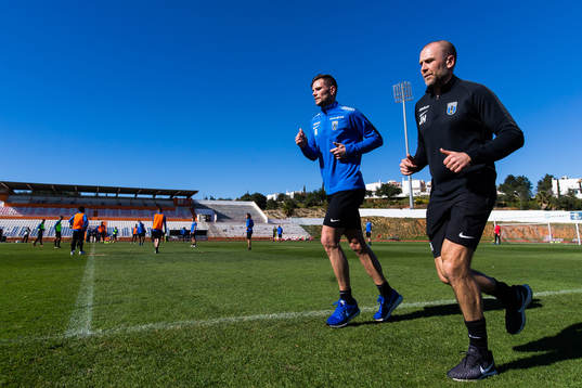 Robert Åhman Persson och fystränare Johan Holmström