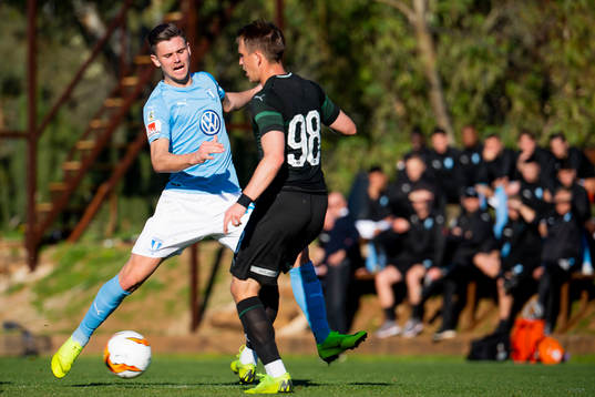 Marcus Antonsson of Malmö FF and Sergei Petrov of Krasnodar