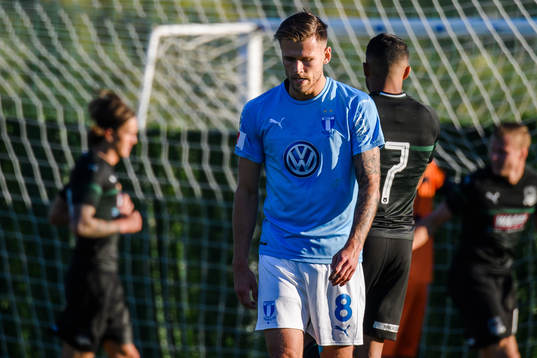 Arnor Traustason of Malmö FF looks dejected