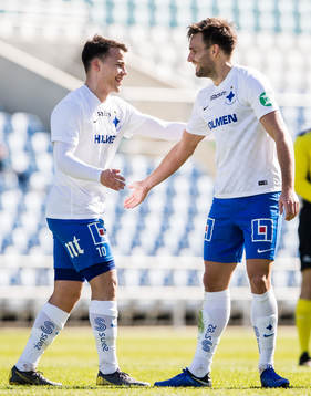 Norrköpings Simon Skrabb jublar