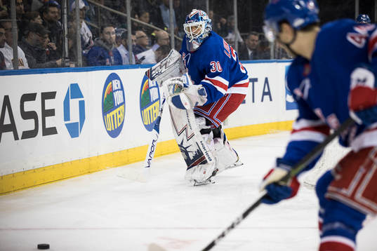 Goaltender Henrik Lundqvist and Neal Pionk