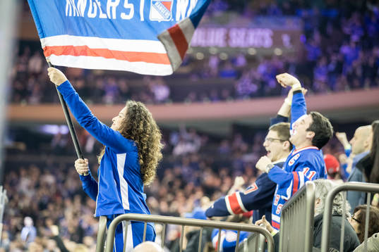during a regular season NHL game between New York Rangers