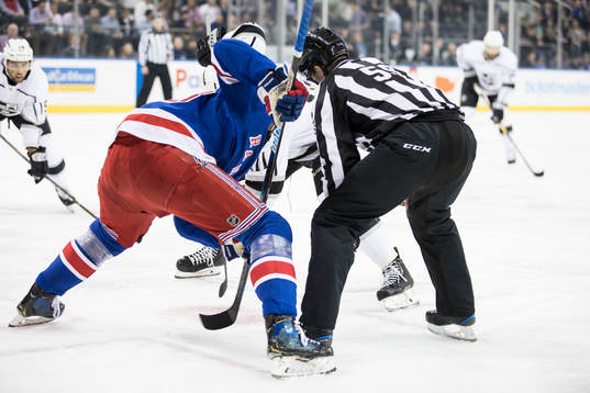 during a regular season NHL game between New York Rangers