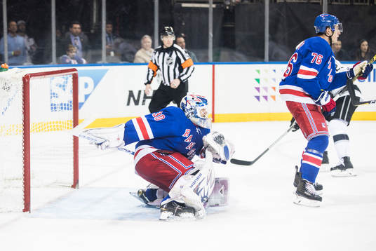 Goaltender Henrik Lundqvist, and Brady Skjei