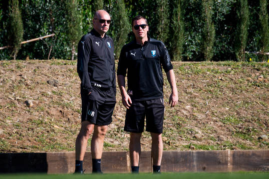 Uwe Rösler, head coach and manager Daniel Andersson