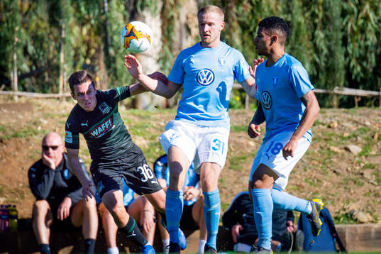 Andey Tekuchov of Krasnodar and Franz Brorsson and Romain
