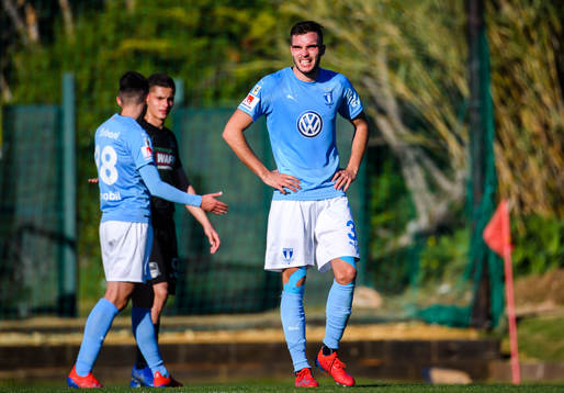 Egzon Binaku of Malmö FF looks dejected