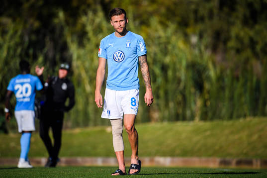 Arnor Traustason  of Malmö FF looks dejected
