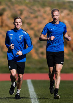 Christer Gustafsson och fystränare Johan Holmström