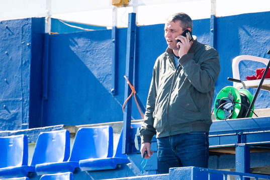 Former president of Östersund Daniel Kindberg in the stands