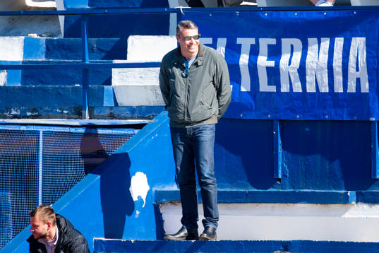 Former president of Östersund Daniel Kindberg in the stands
