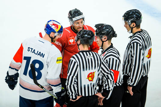 Matthew Stajan  of Red Bull Munich and Joel Lundqvist of