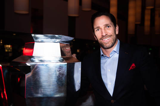 Joel Lundqvist of Frölunda pose for a picture with the