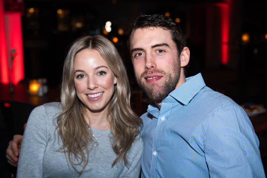 Brandon Gormley of Frölunda with company at the banquet